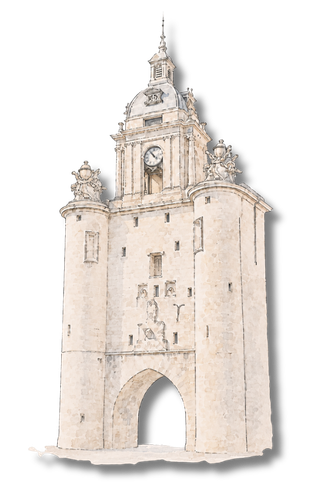 Illustration de la Grosse Horloge de La Rochelle